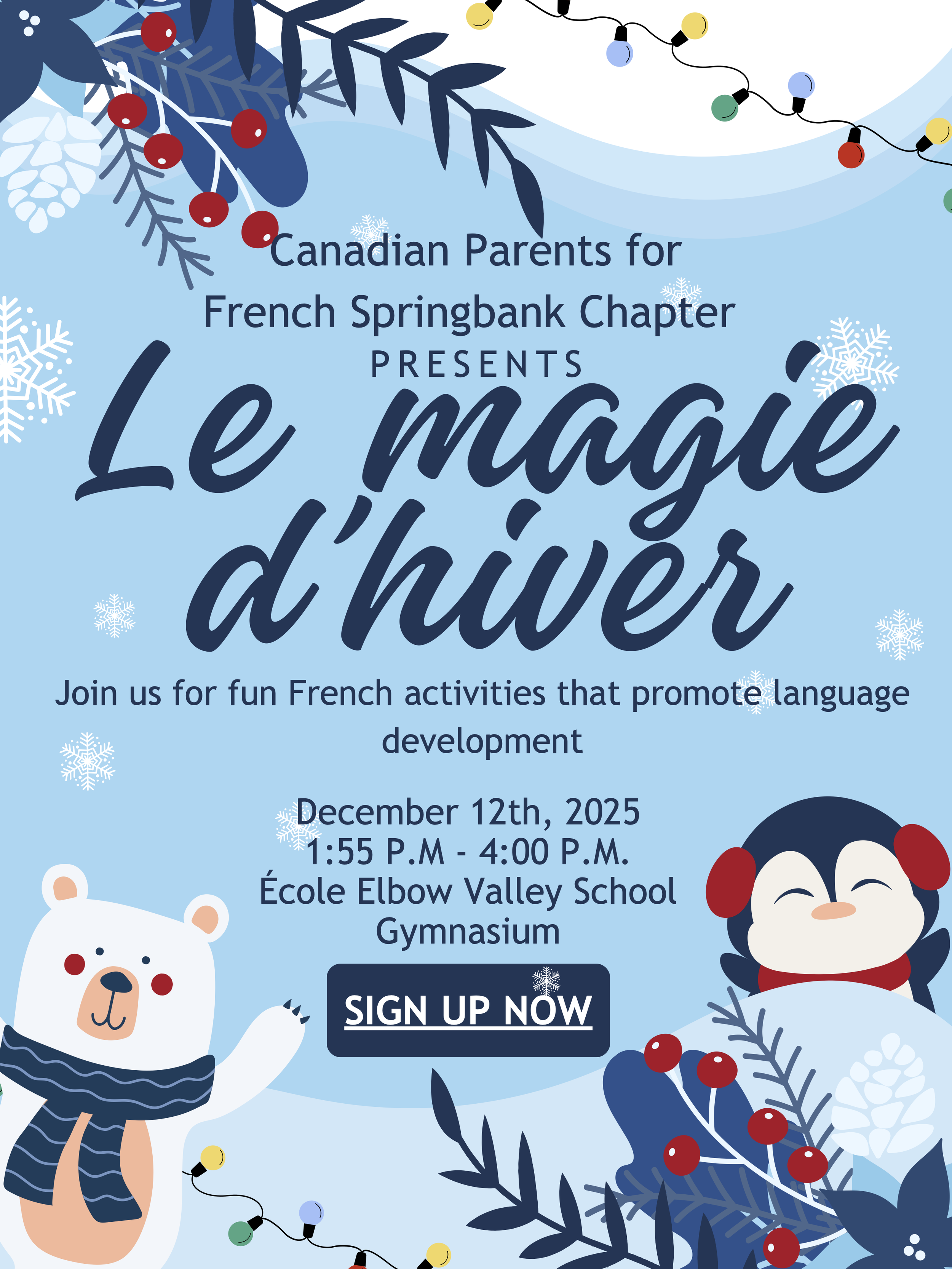 La magie d’hiver: After-School French Event