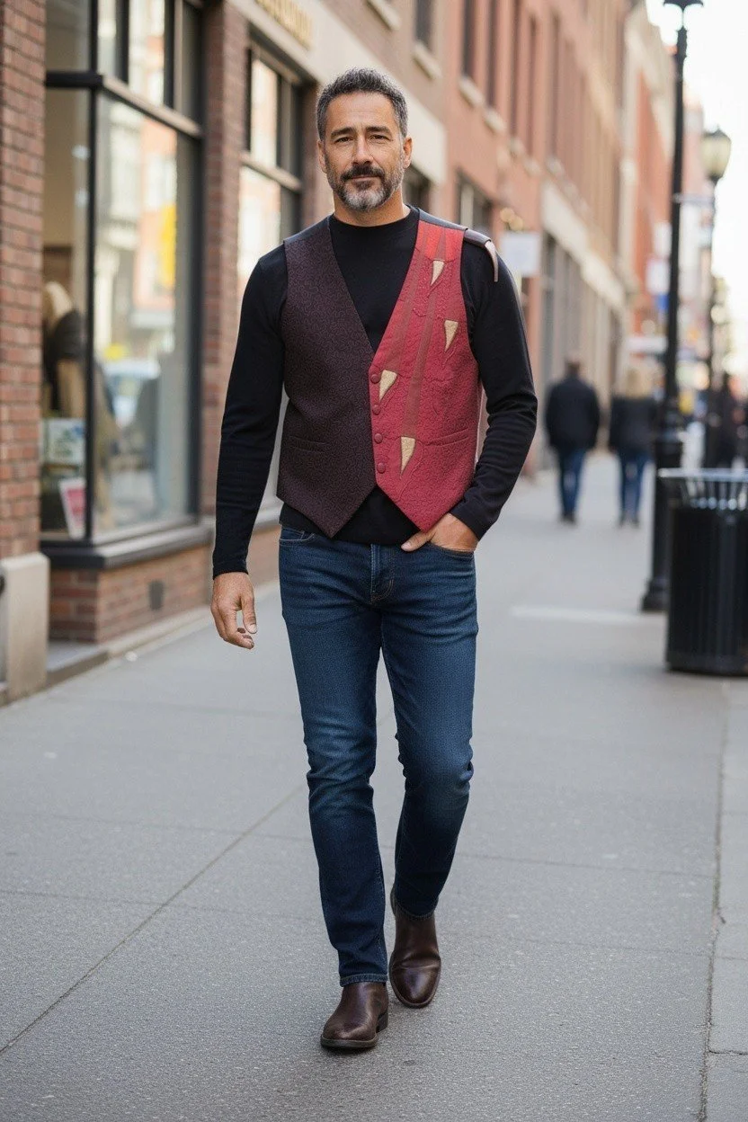 Black/Red/Gold Vest