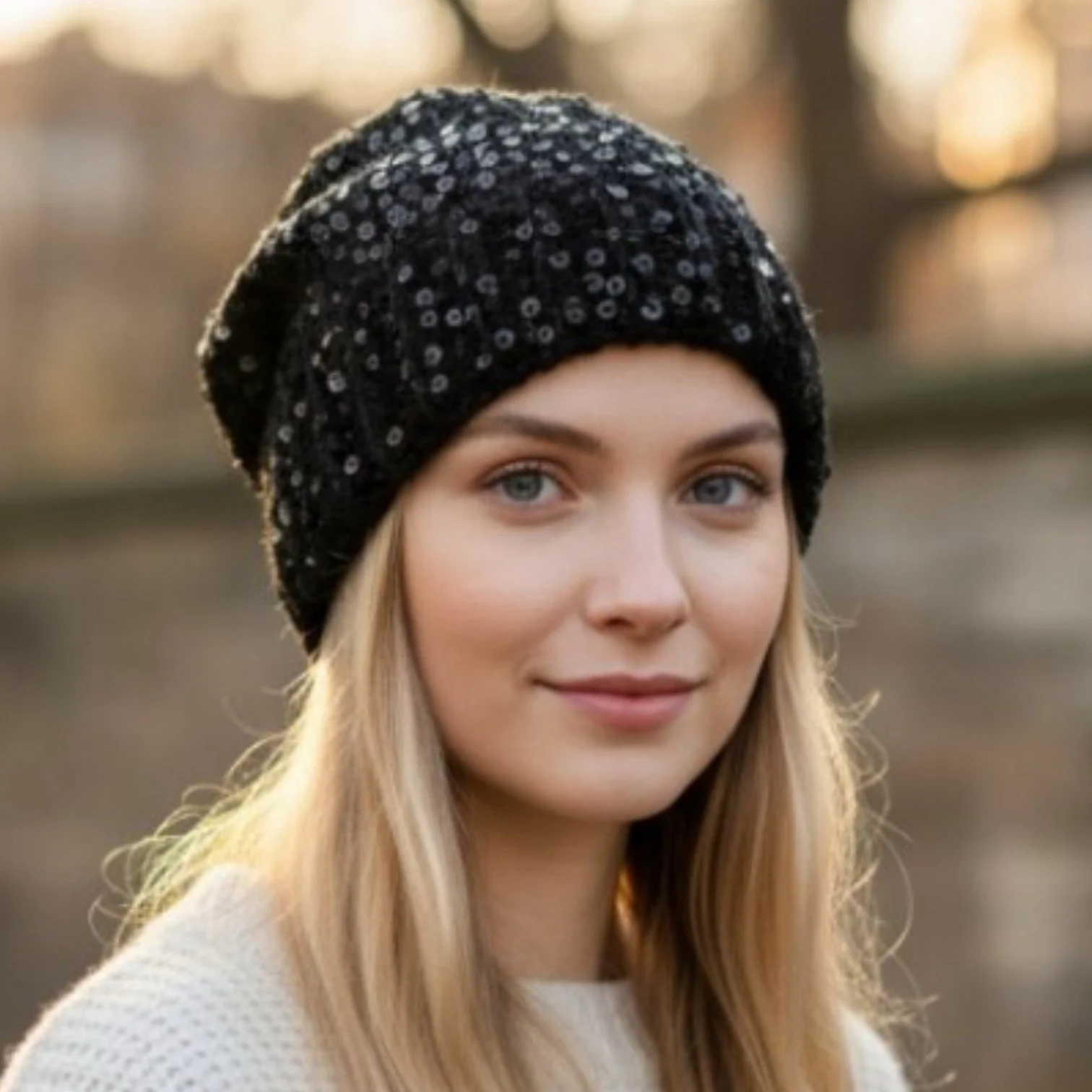 Black Sequined Landry Slouchy