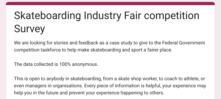 Skateboarding Data Collection - Competition Taskforce