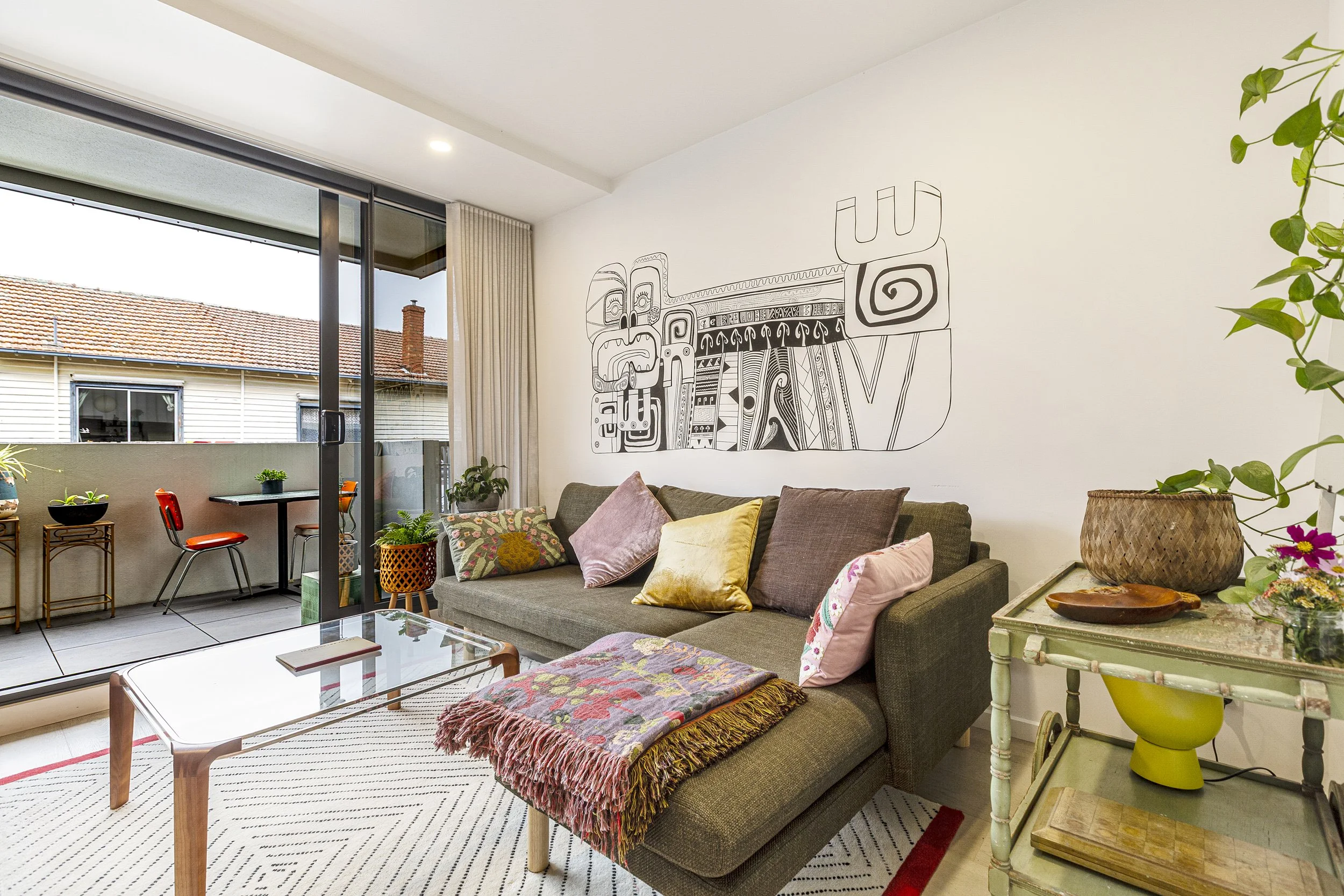 Brunswick Fitzroy Airbnb photography showing exposed brick and eclectic-style interior styling