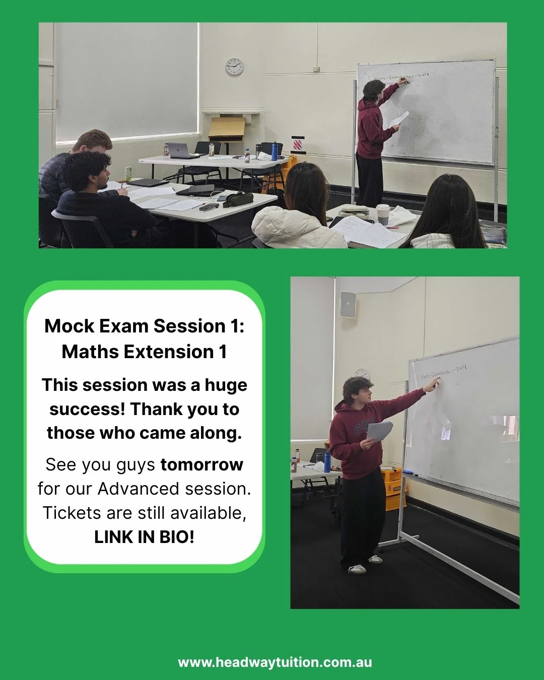 📢 TICKETS FOR ADVANCED &ndash; LINK IN BIO! 🎟️

✅ The Mathematics Prelims Extension 1 Crash Course was a huge success today! Big thanks to everyone who came along 🙌 Students walked away with practical exam techniques and problem-solving strategies