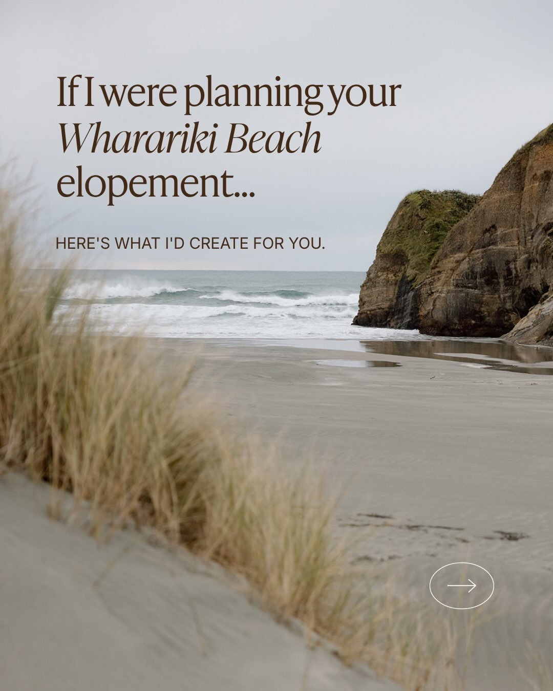 If I were planning your Wharariki Beach elopement&hellip; this is where I&rsquo;d start 🌼

Not with a list of vendors or a ceremony time.

I&rsquo;d want to know how you want the day to feel.

Maybe you want a really slow morning together. Coffee, m
