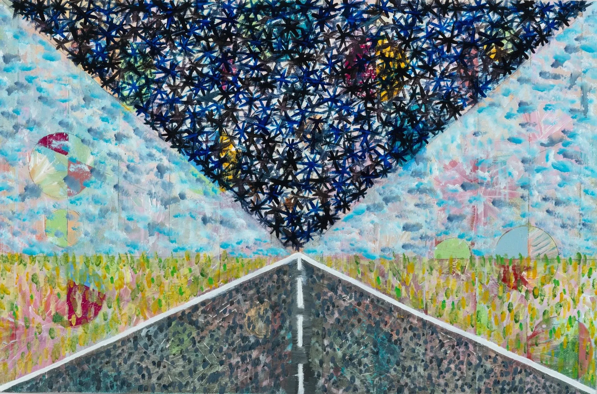 Blacktop Boulevard | 2025 | Oil and Panel | 16 x 24"