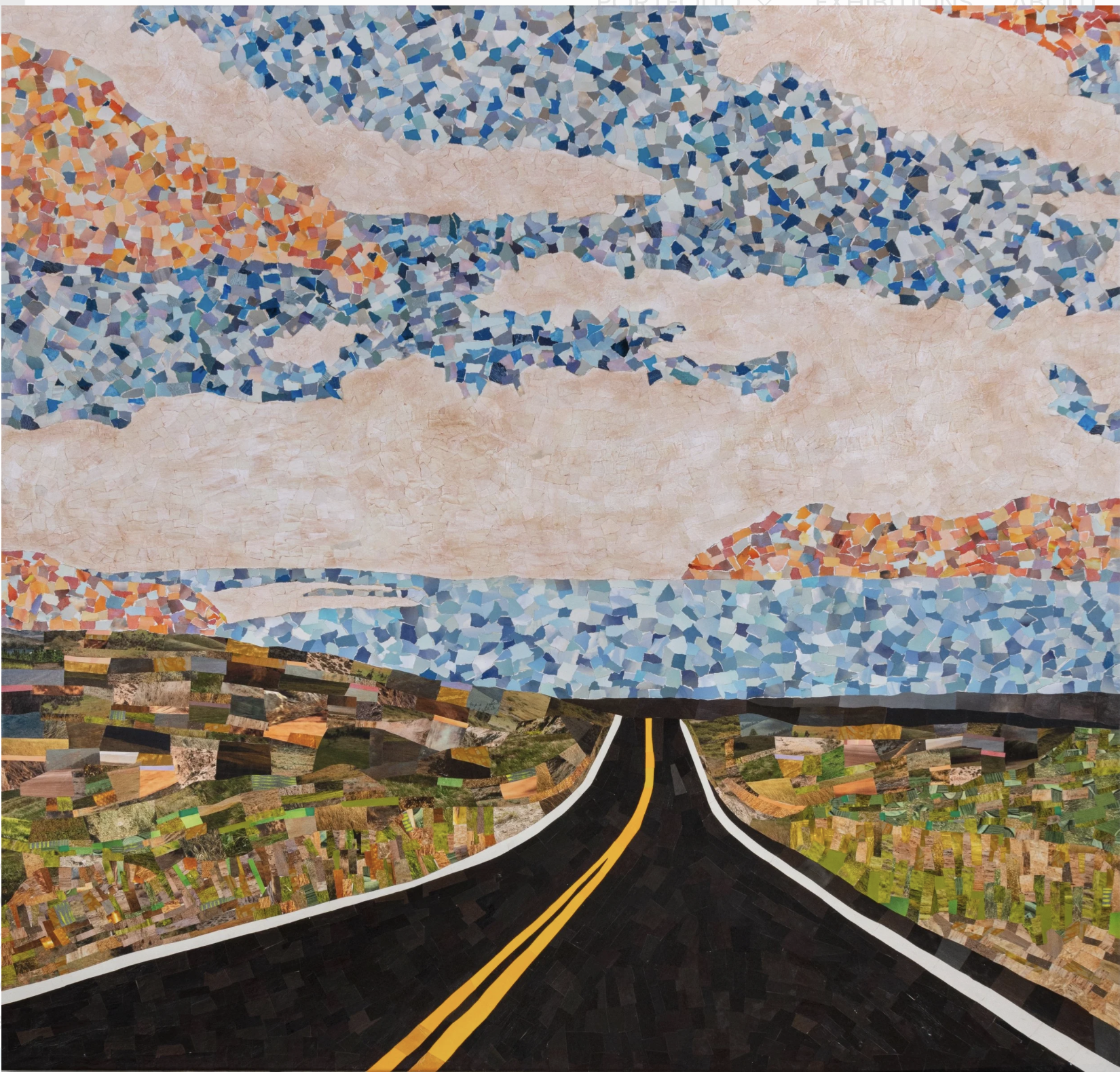 The Road Goes On Forever | 2023 | Mixed Media on canvas | 56 x 56" | $16,000