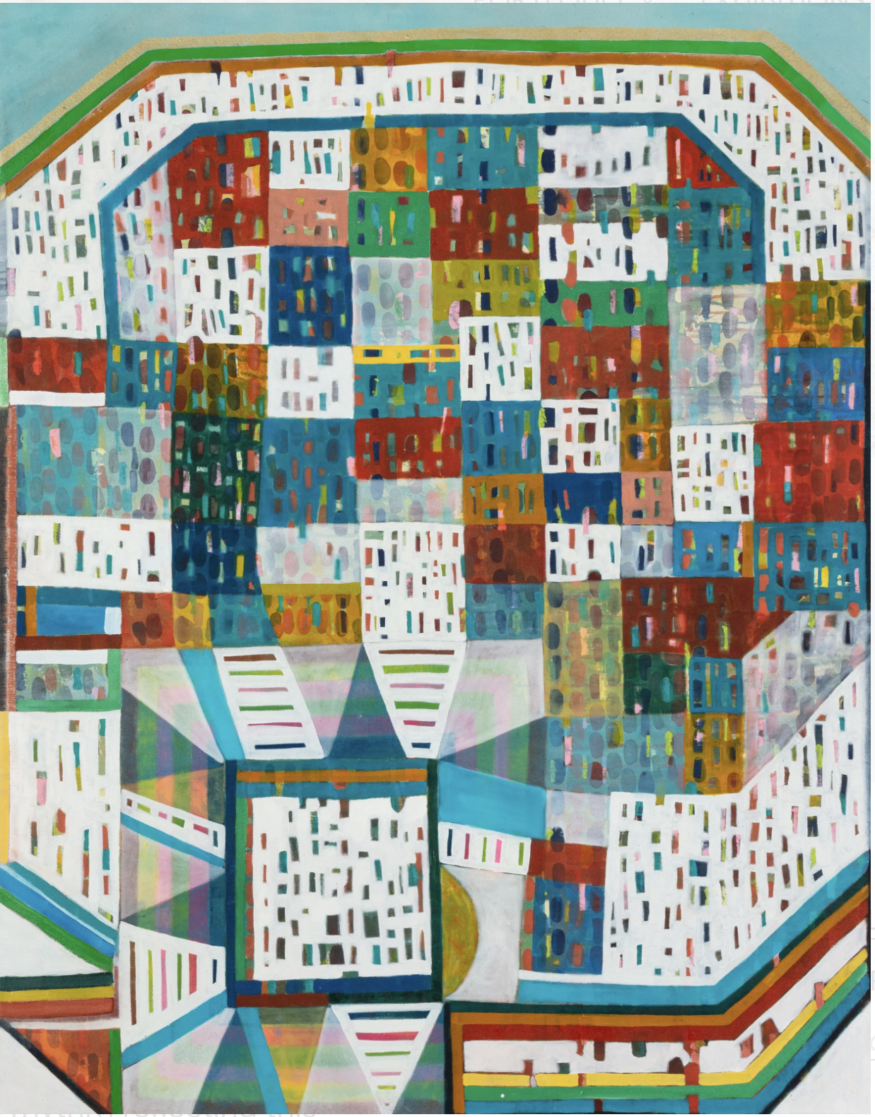 Ski Town | 2021 | Acrylic and Oil on Canvas | 52.25 x 41 " | $7,600