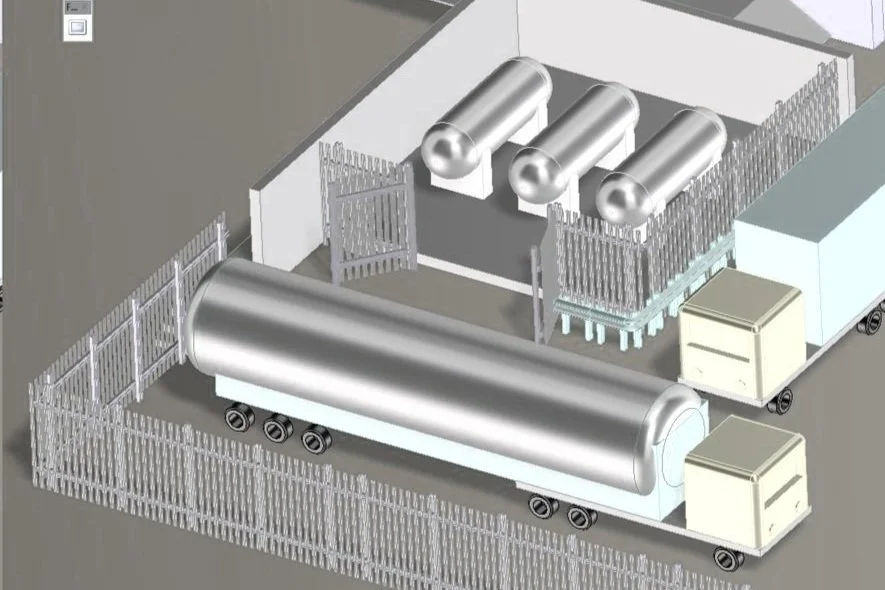 3D Bulk storage tank engineering drawing