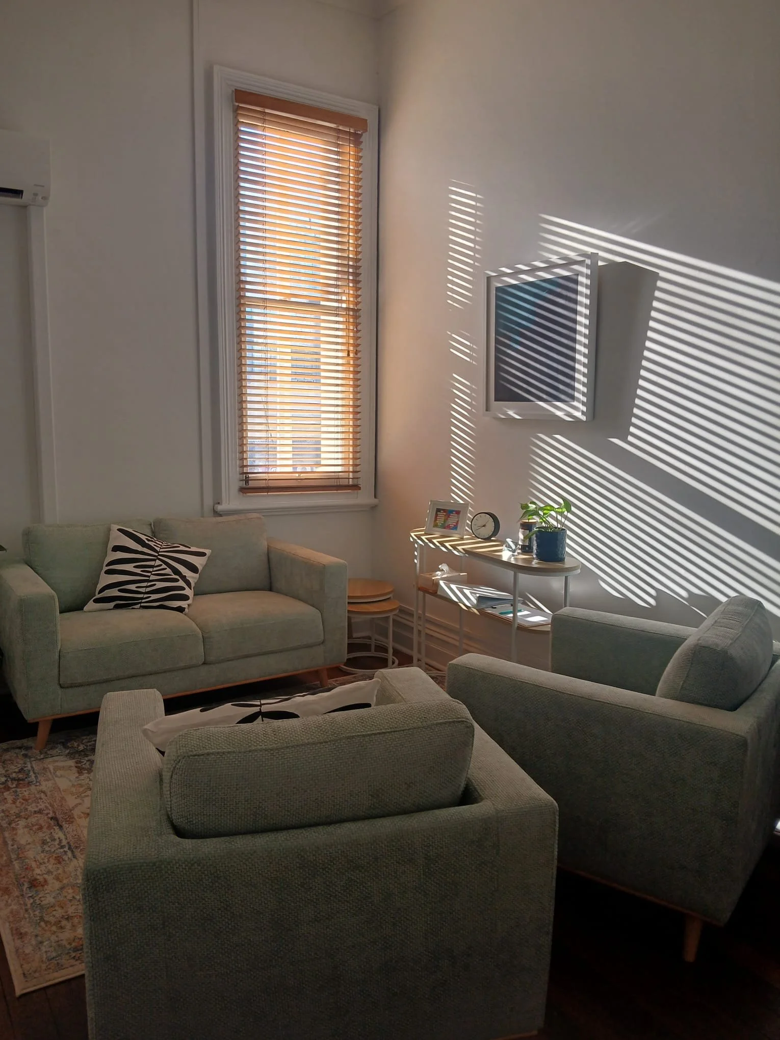 Counselling room early morning sunshine