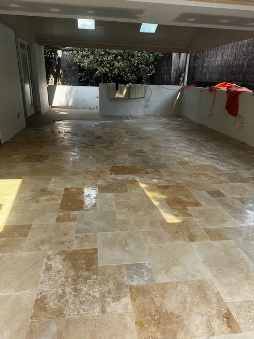 Travertine patio tiling Sydney