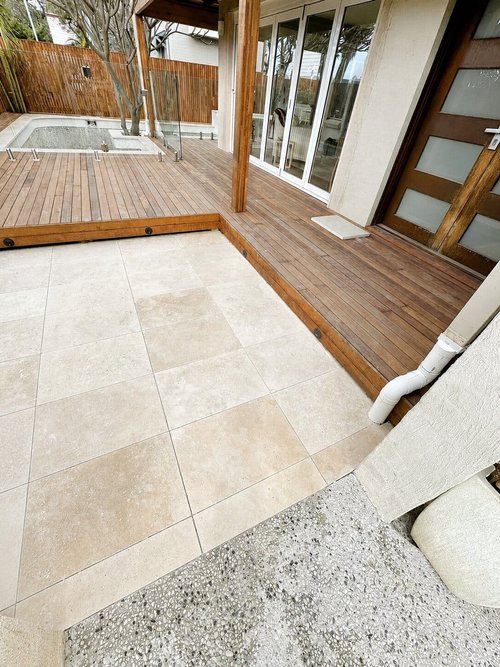 Travertine outdoor patio tiling Sydney