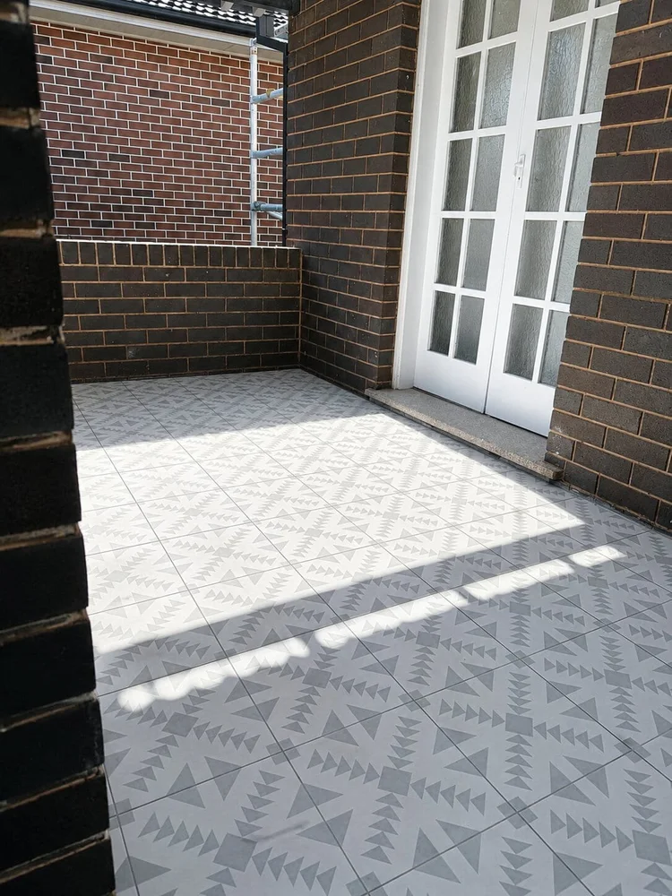 Encaustic look tiled floor