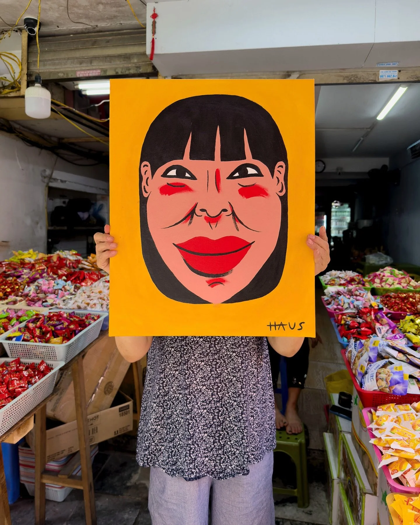 &lsquo;Hoa&rsquo;, 2025. Painted in Hanoi, Vietnam. Acrylic on canvas. 50x40cm. Find more at worldofhaus.com