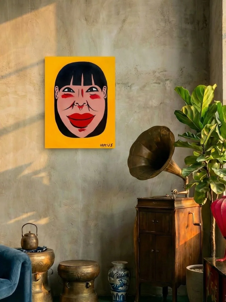 SOLD - I painted this artwork in Hanoi, Vietnam during a heavy monsoon. Relentless rain for days. I was perched up overlooking a busy street in the old quarter, working and panting, watching unphased locals buzz by in ponchos on motorbikes, and unpre