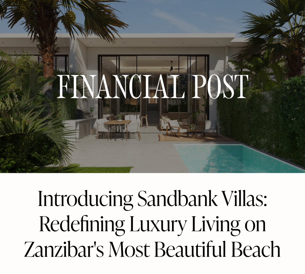 Luxury Sandbank Villas in Zanzibar offer beachfront investment opportunities with high rental yields and sustainable design.