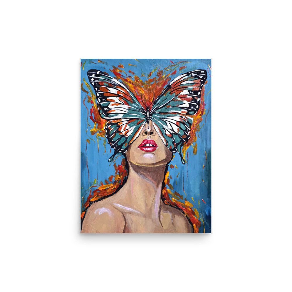 Matte Poster - Butterfly Face
