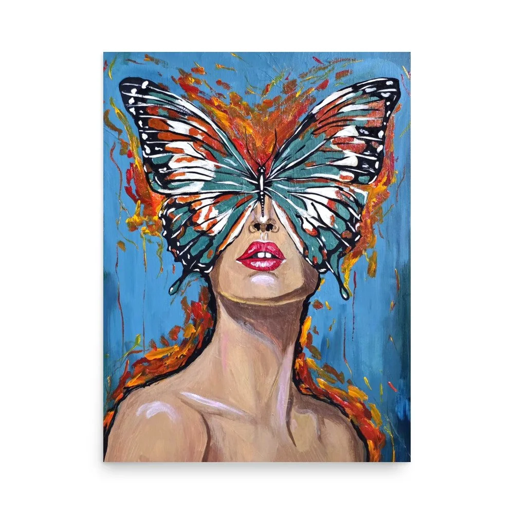 Matte Poster - Butterfly Face
