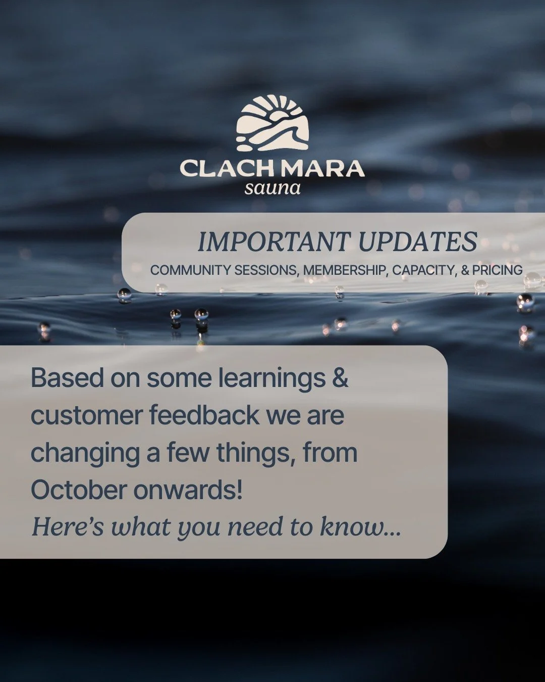 Big updates for October onwards! 🔥

We&rsquo;ve been listening to feedback and making some tweaks to improve the sauna experience:

✨ Monthly community session &ndash; affordable, donation-based, and open to all.
✨ Memberships &ndash; &pound;50/year