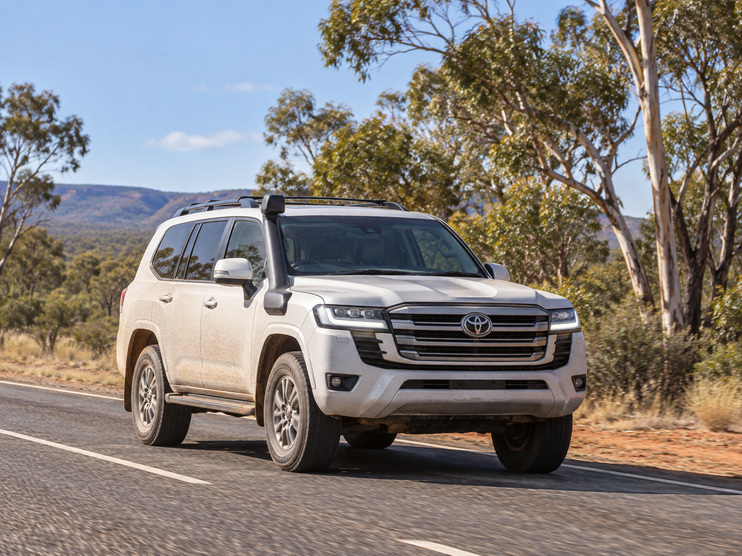 Toyota LandCruiser travelling on a regional Australian road