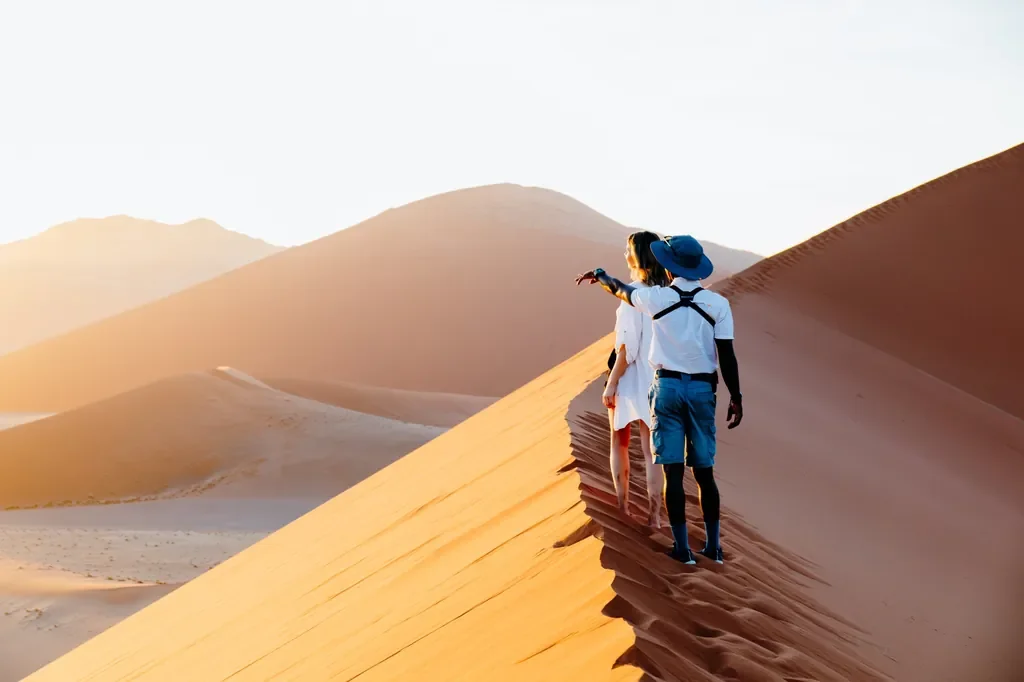 Sunrise dune walk from Kulala Desert Lodge on the Sossusvlei sand ridge with a private guide