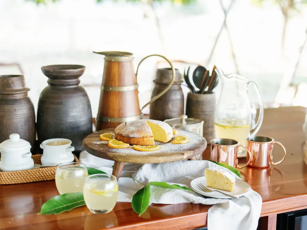 Tea and freshly baked cake at Time + Tide Luwi camp, South Luangwa