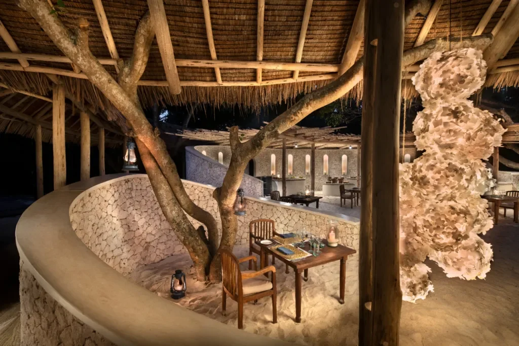 Open-air dining area – Mnemba Island, Zanzibar, Tanzania