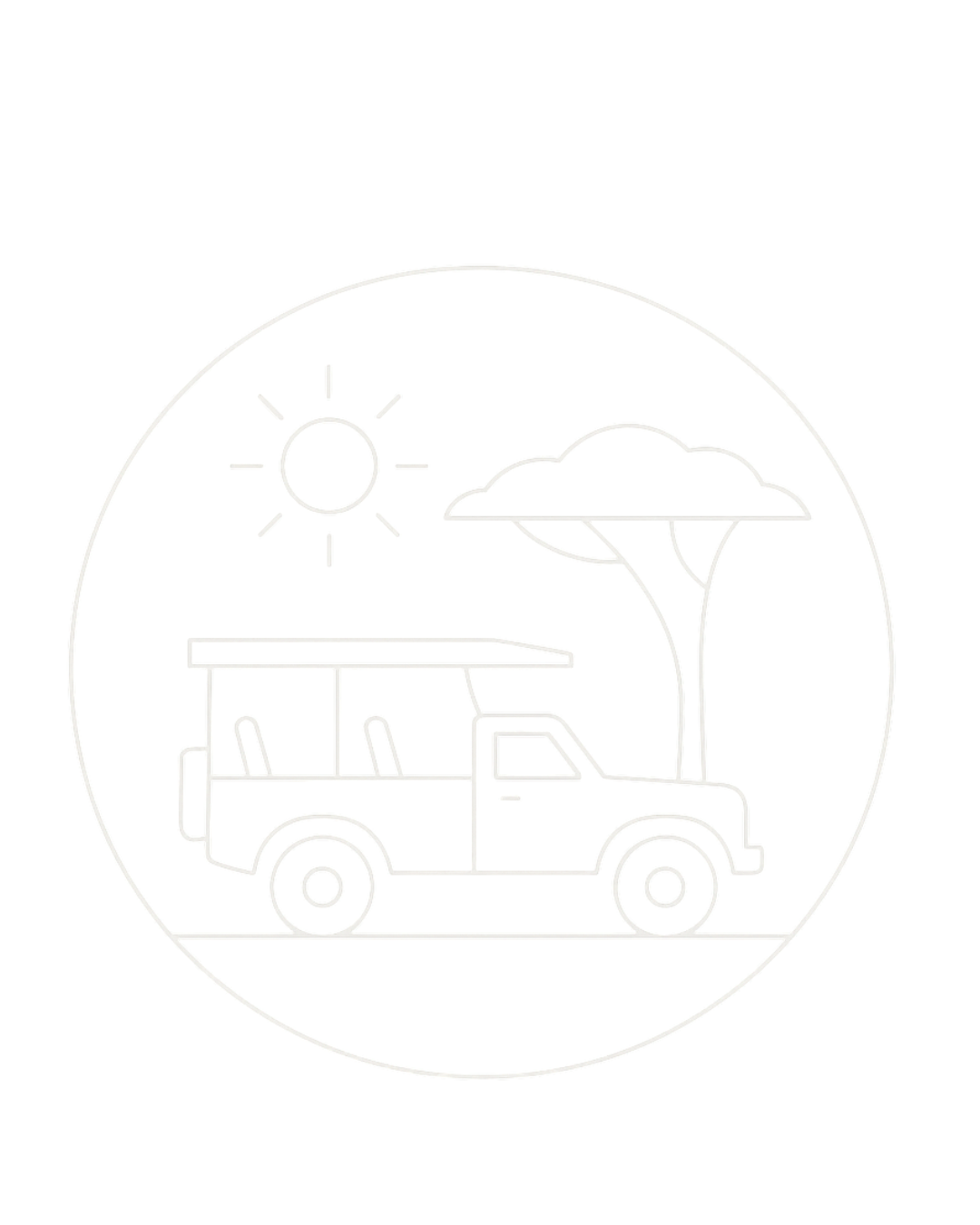 An abstract outline icon with a starburst contained within a circle shape.