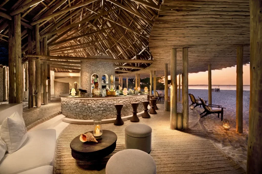 Beach bar at guest lounge – Mnemba Island, Zanzibar, Tanzania