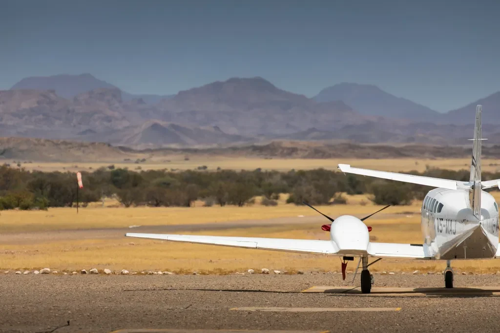 Doro Nawas private airstrip for scenic flights into Damaraland and the Skeleton Coast, Namibia