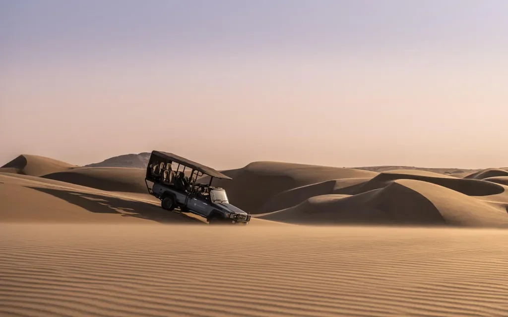 Serra Cafema 4x4 exploring the Namib Desert dunes near Hartmann Valley, Kunene Namibia