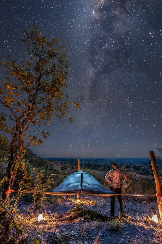 Sleepout under the stars with Milky Way views near Chongwe Camp, Lower Zambezi National Park, Zambia