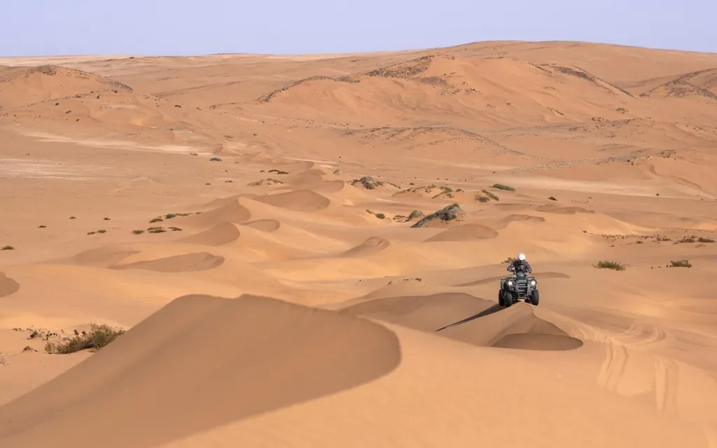 Serra Cafema guided quad biking on the Hartmann Valley dunes, Kunene River region Namibia