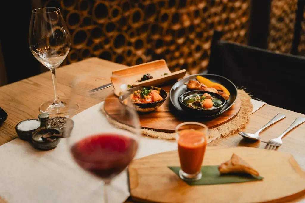 Gourmet tasting menu at Magashi Camp restaurant, Akagera National Park Rwanda