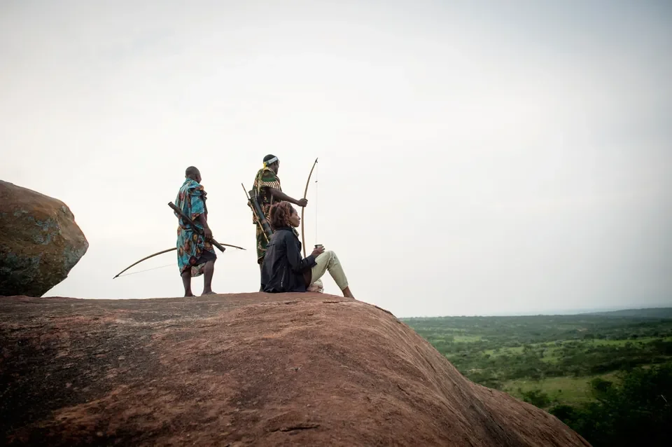 Cultural bush walk on the kopjes, Hadzabe-style tracking, Serian's Serengeti South, Tanzania