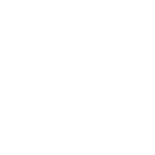 White curved arrow with a loop on a black background.