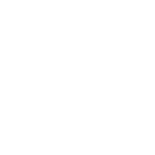 White curved arrow on a black background, illustrating a looped spiral motion.
