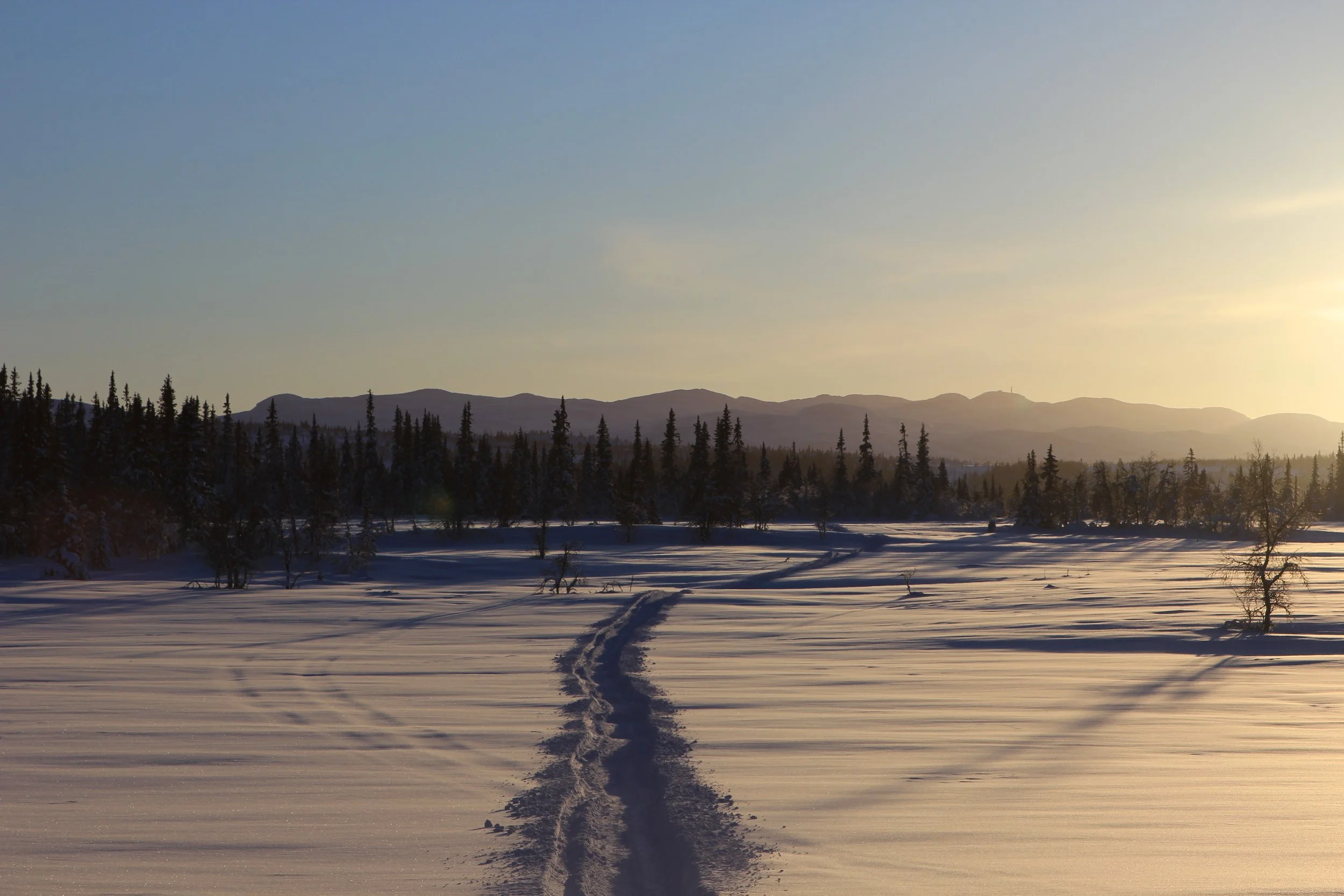 Synnfjellet i horisonten. 27. januar 2021
