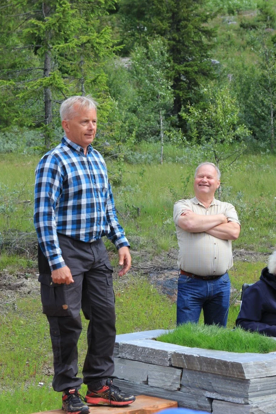 Fylkesmann Knut Storberget og styreleder i Langsua nasjonalparkstyre Olav Olstad