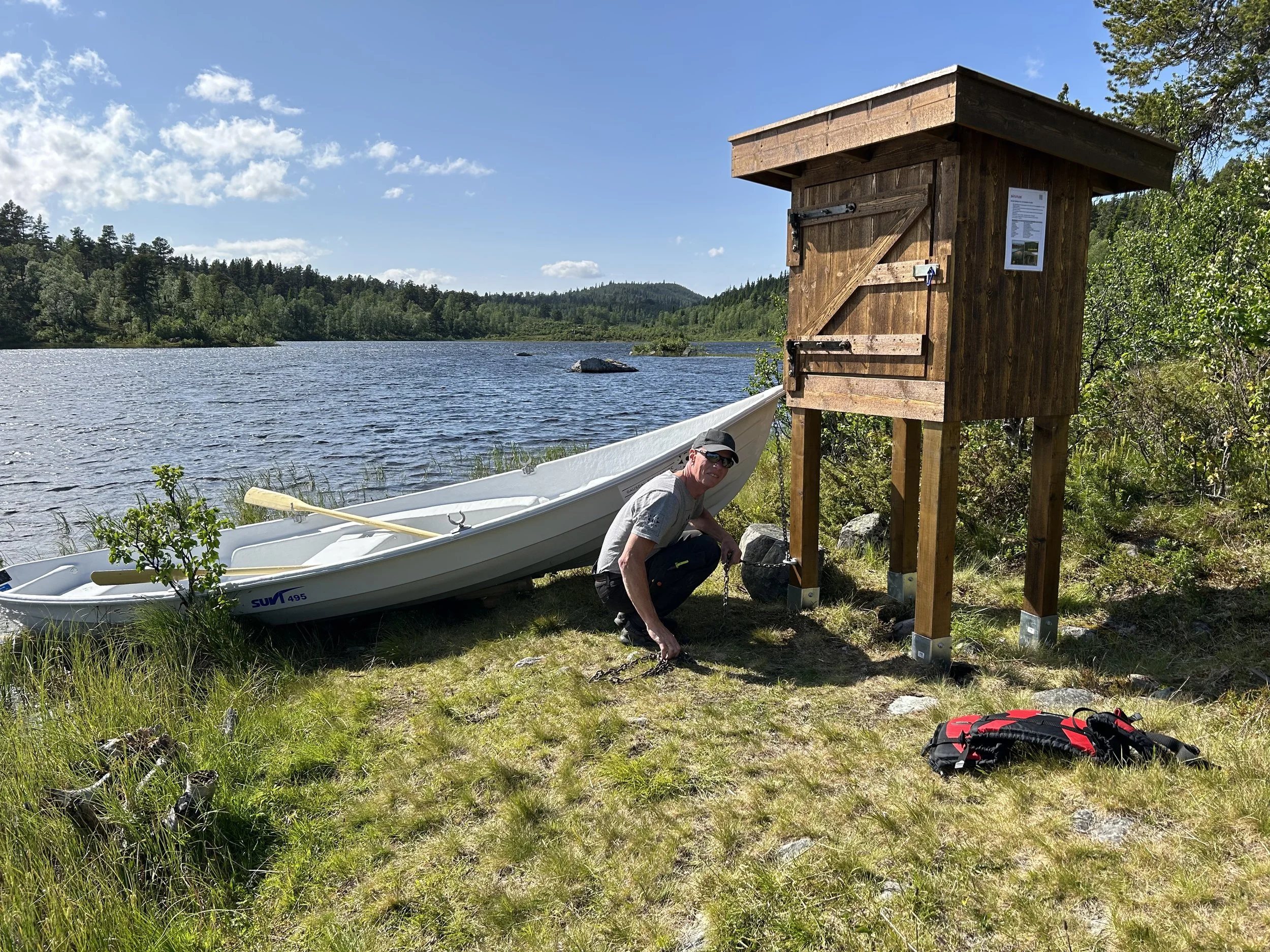 Rigging av båtutleie på Nyvatnet, 28. juni 2025