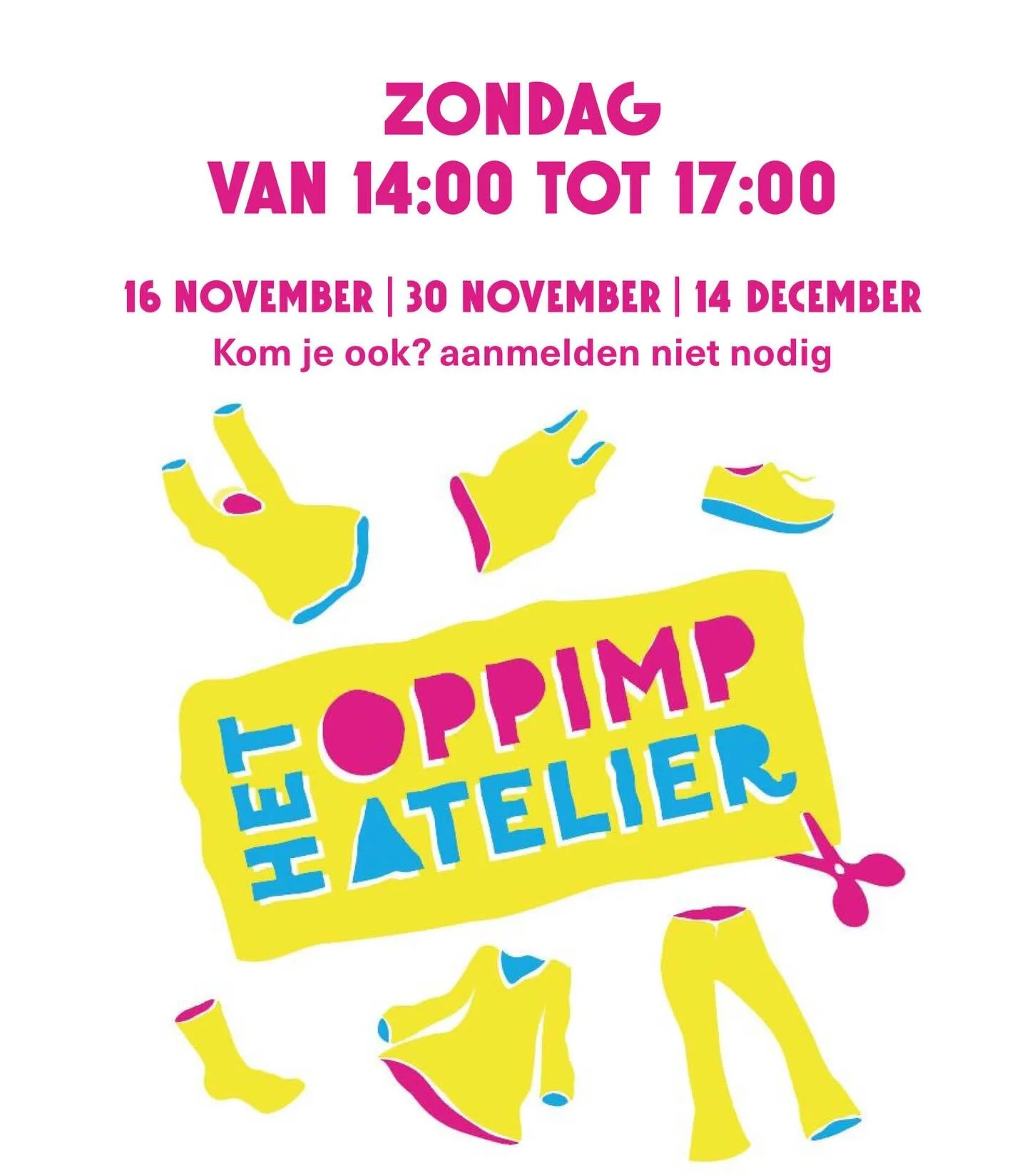 Kom je ook vanmiddag? Open atelier bij KamerRade, Marterrade 10 👖👗🧣🧦🧢👚🧤✏️🎨🫟🖌️