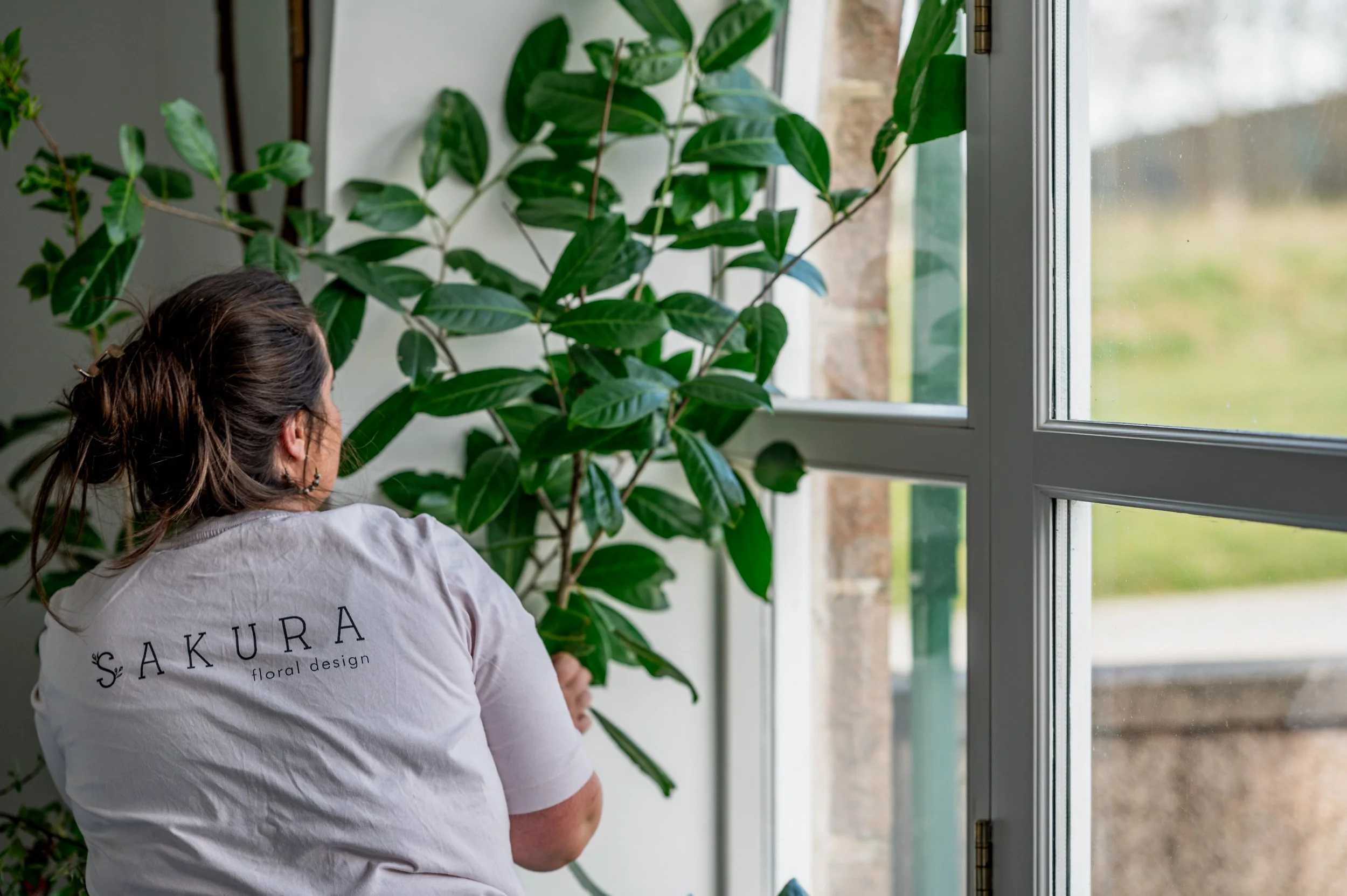 Lorna working in the Sakura Studio, Aberdeenshire