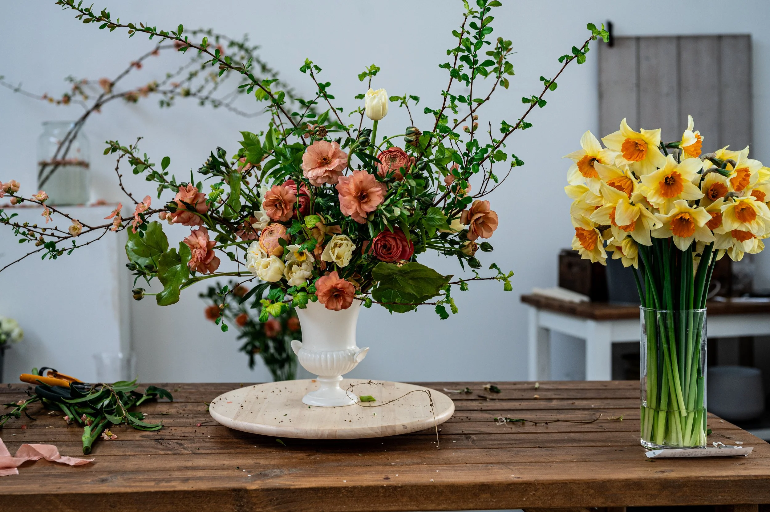 Spring wedding arrangement