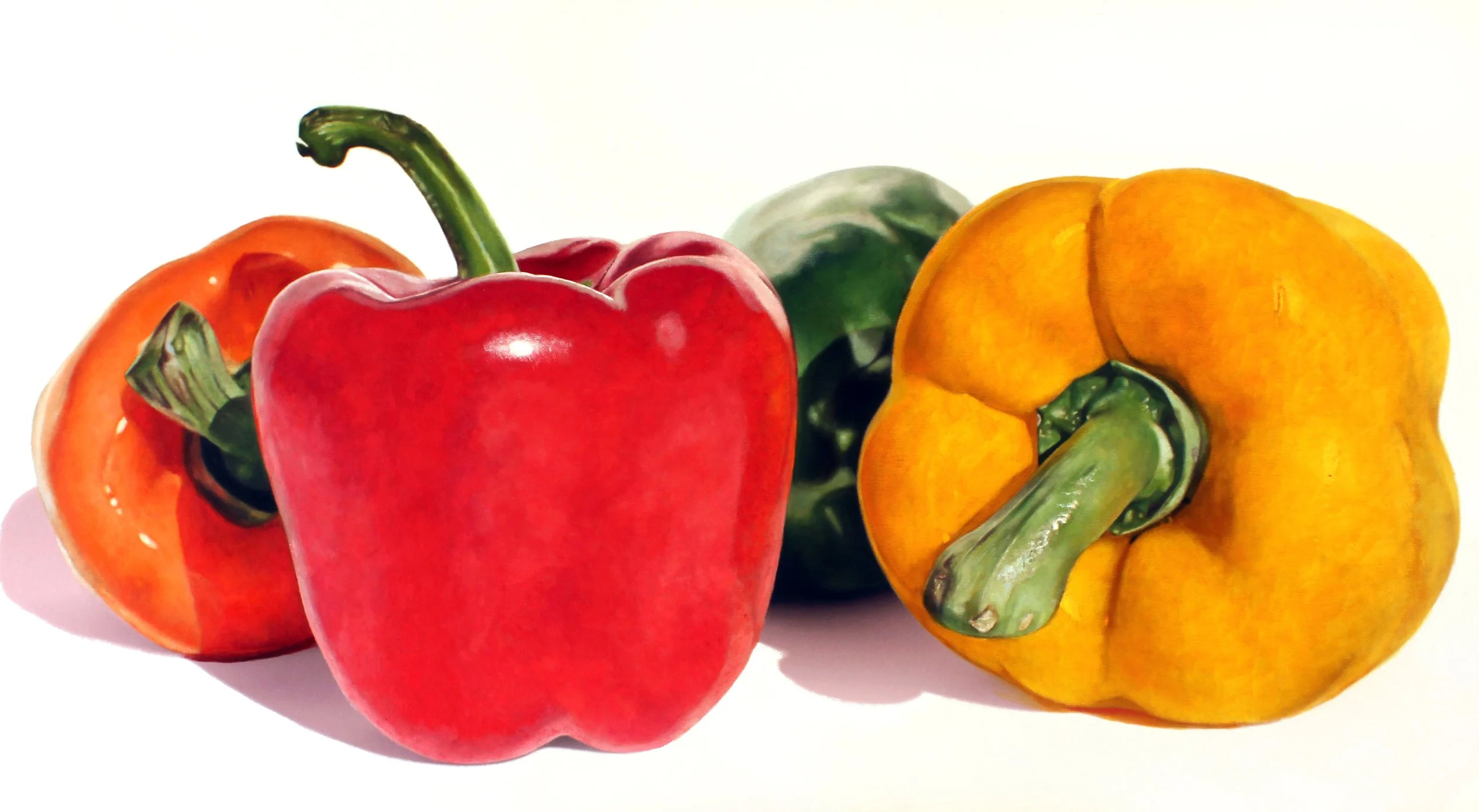 Mixed peppers, 59 x 105 cm, Available