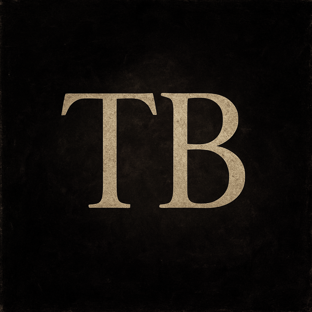 Black background with large, light gray letters 'ТВ' in the center