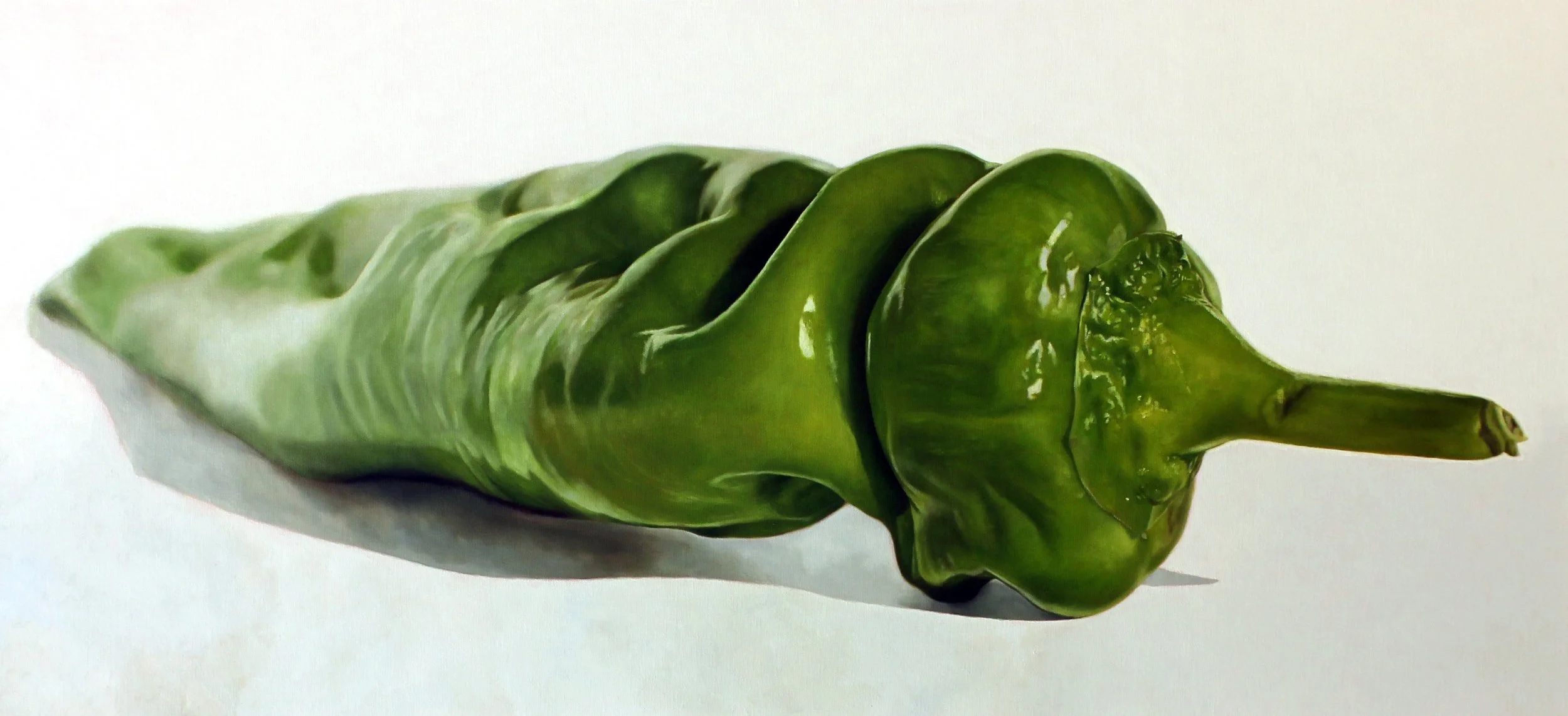 Green chilli pepper, 33 x 46 cm, Sold