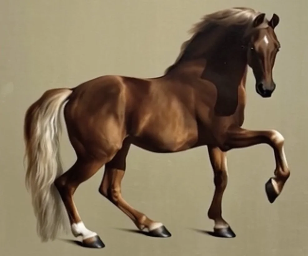 Close-up of a woman with a blue and yellow headscarf, wearing pearl earrings, featuring a serious expression against a black background.