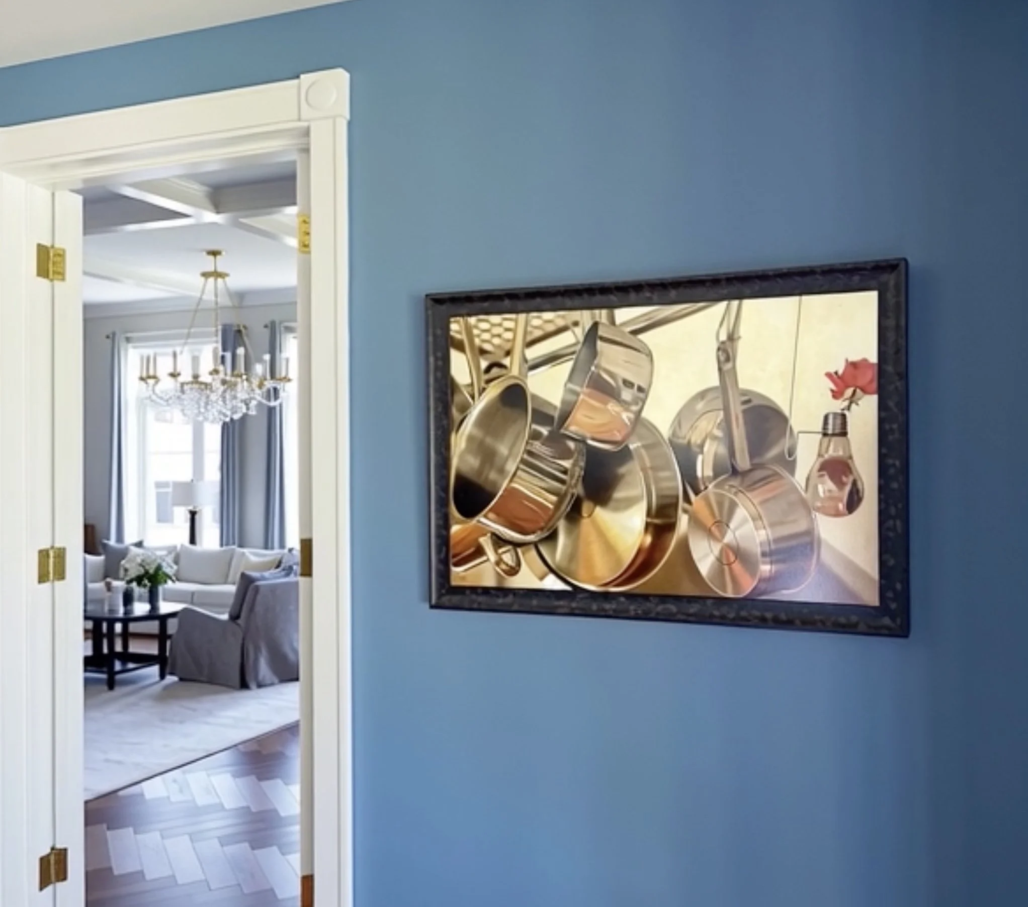 Toby Boothman still life copper pans painting