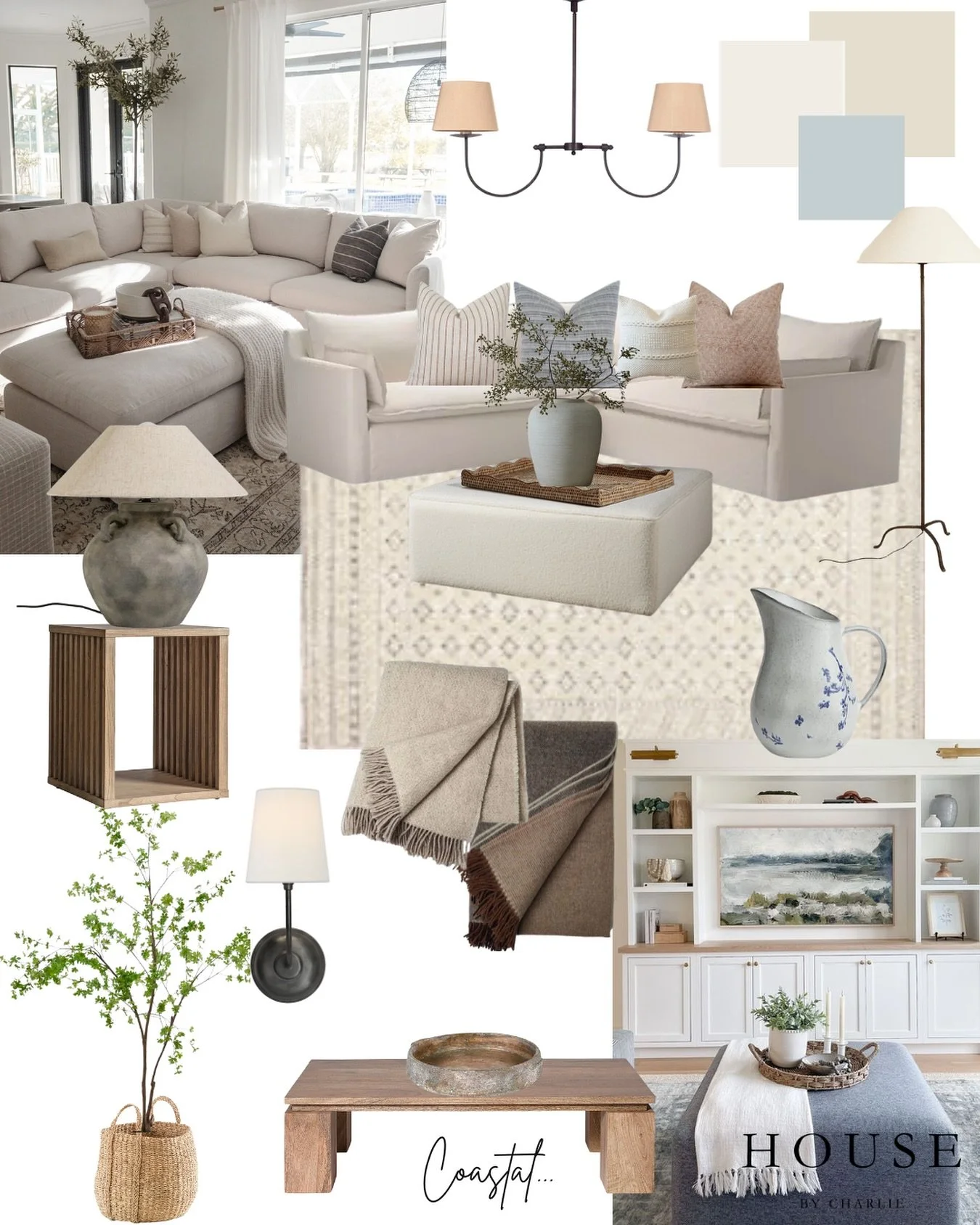 Another look and vibe that feels both strong and effortlessly timeless 🌊
Soft Coastal neutrals set the tone -layers of beige, blue, and warm sandy hues that bring calm and texture to any space. Subtle nods to the seaside through coral, shells, and n