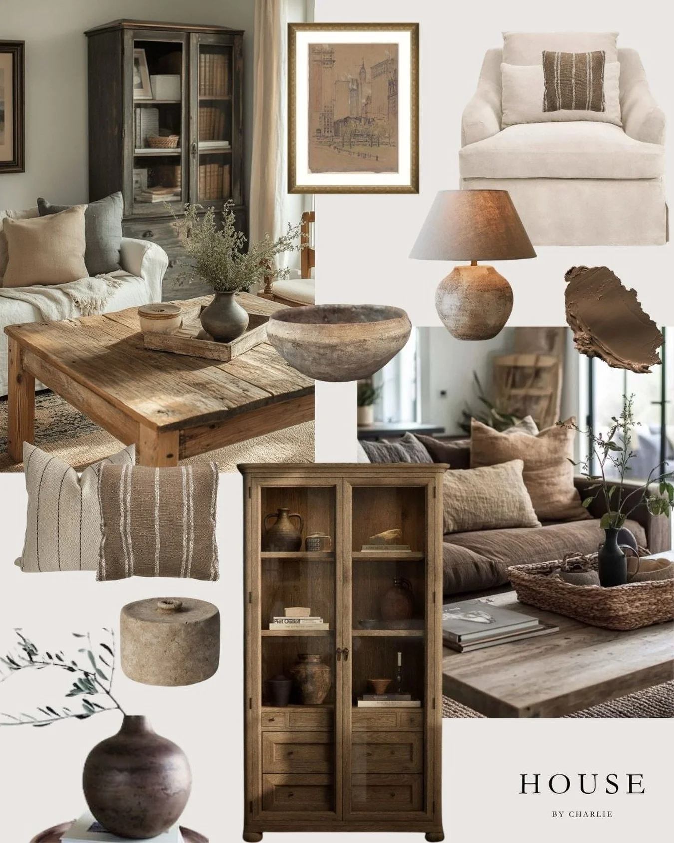 You all loved this board so much a while ago, I thought I&rsquo;d share it again with spring/summer interiors in mind 🤍
I really don&rsquo;t think these rustic brown tones are not going anywhere&mdash;there are so many beautiful pieces around at the