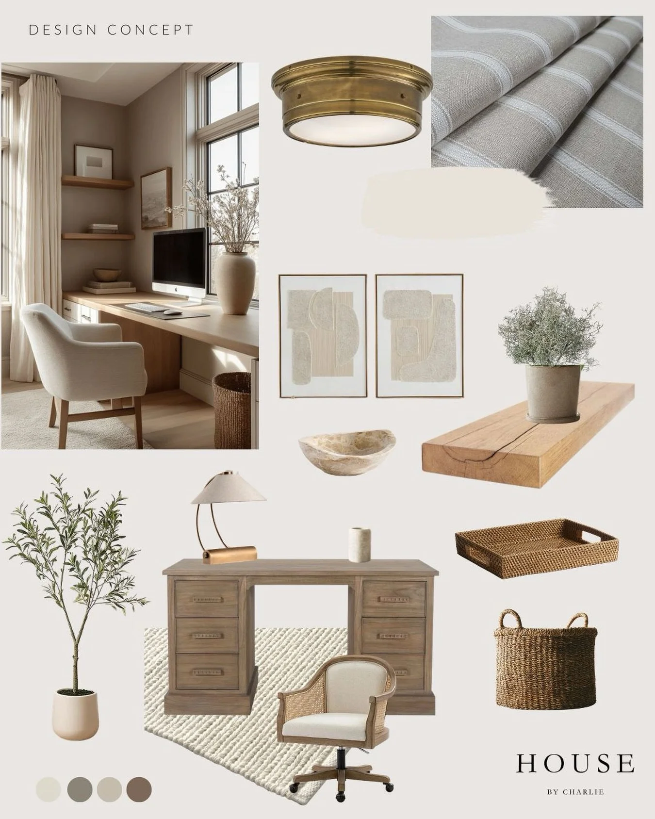 A recent client&rsquo;s study design concept 🤍
We wanted the space to feel warm, cosy, relaxing yet still inspirational &mdash; layering beautiful neutrals and rich textures to really bring that sense of comfort and depth. It&rsquo;s a room designed
