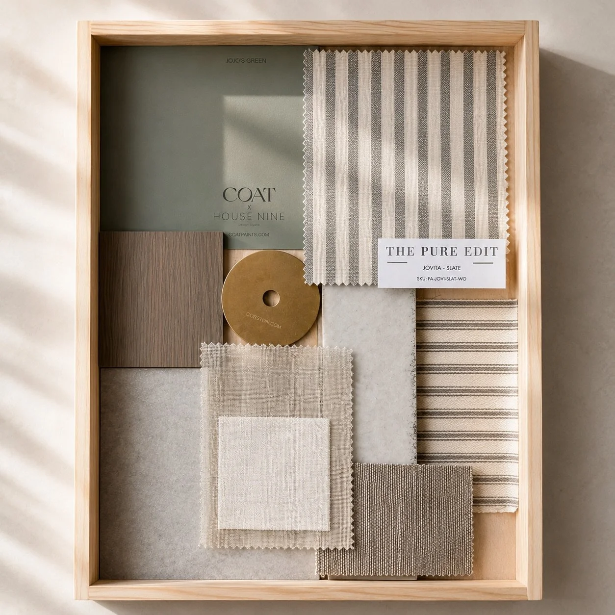 There&rsquo;s something so satisfying about a sample lay&hellip; bringing together all the textures, fabrics, finishes and tones to see how beautifully they work as one. ✨

This mood board is for a client&rsquo;s kitchen design that needed a little u